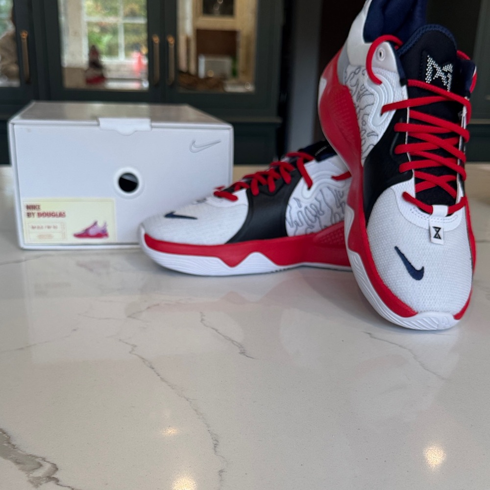 Nike Custom Red and White Sneakers